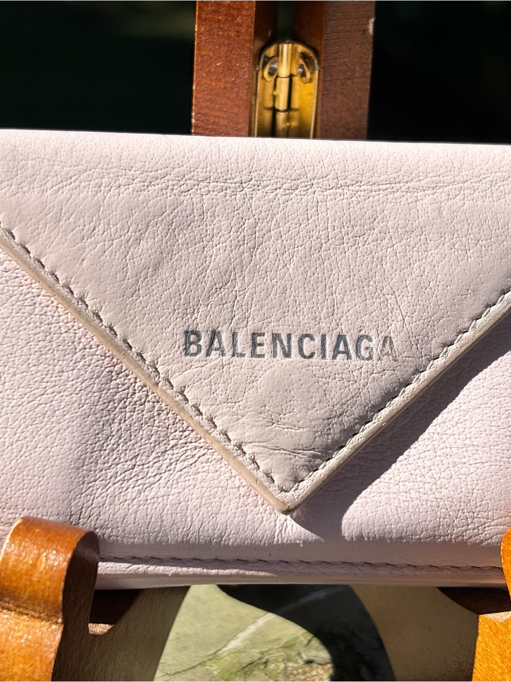 Balenciaga Pale Pink Leather Envelope Wallet